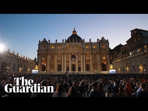 Crowds gather in St Peter’s Square as Conclave sits – watch live