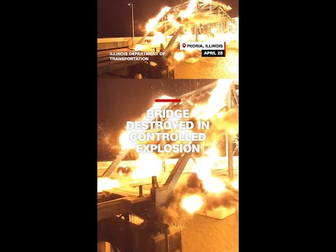 Bridge destroyed in controlled explosion