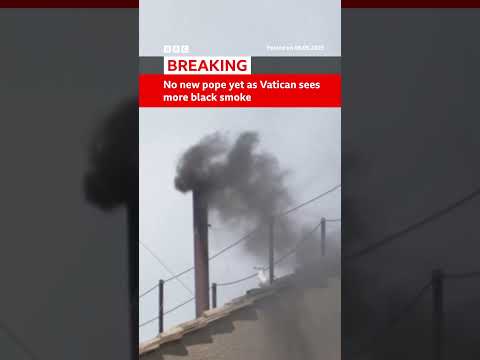 Black smoke emerges from Sistine Chapel on second day of conclave. #Pope #BBCNews