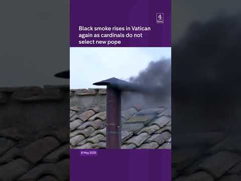 Black smoke rises again in Vatican