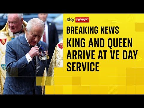 King and Queen attend VE Day service at Westminster Abbey