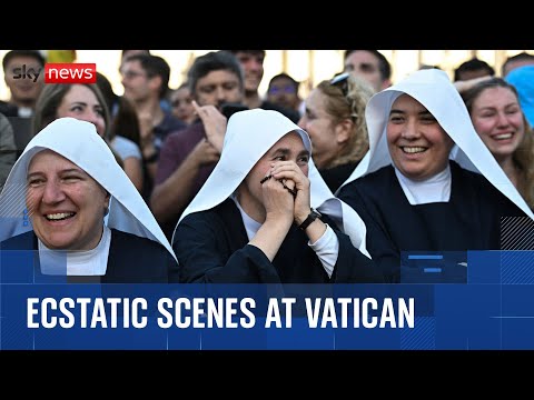 St Peter’s Square erupts as new pope is elected