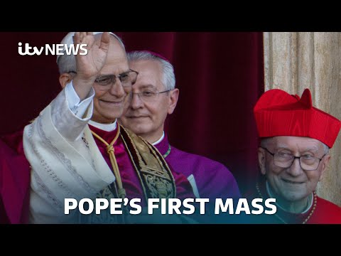 Leo XIV celebrates his first mass as pope after historic election – watch live