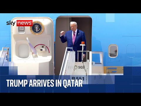 President Trump lands in Qatar as he continues Middle East tour