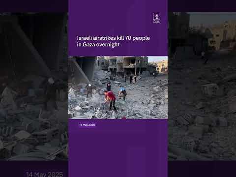 Israeli airstrikes kill 70 people in Gaza overnight