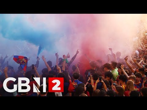FC Barcelona fans fill Catalunya’s streets to celebrate the club’s 28th LaLiga title