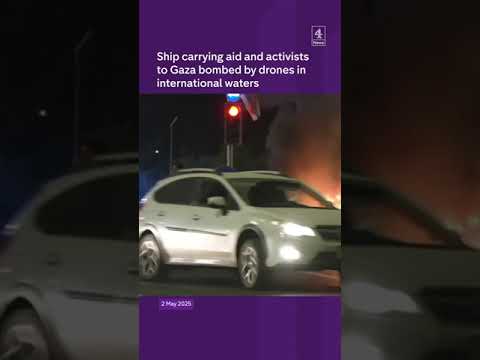 Ship carrying aid and activists to Gaza bombed by drones
