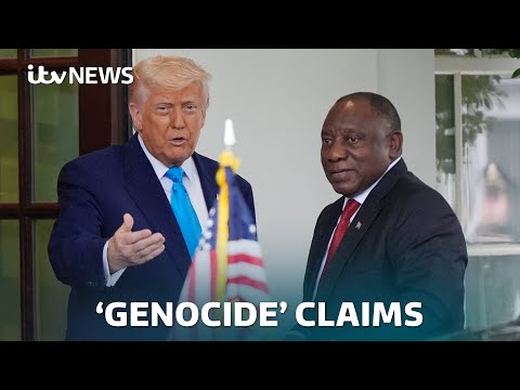 Trump confronts South African president over discredited ‘genocide’ claims in the country | ITV News