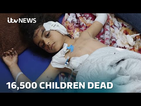 Death toll for children in Gaza exceeds 16,500 according to Hamas-run health ministry | ITV News