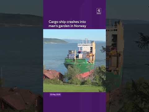 Ship crashes into man’s garden