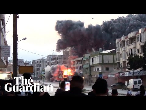 Footage captures moment of Israeli airstrike on Lebanon