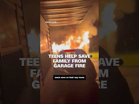 Teens help rescue family from garage fire
