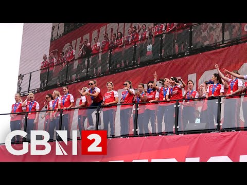 WATCH: Arsenal women’s Champions League trophy parade