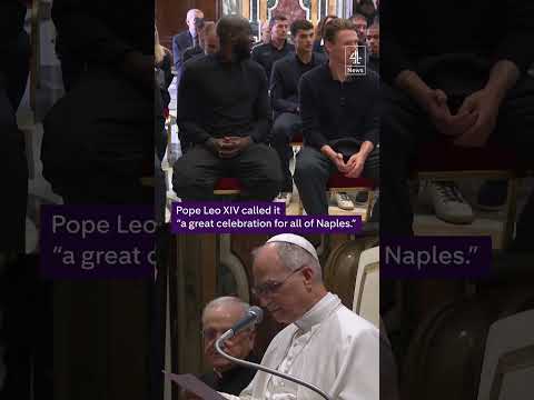 Pope Leo XIV greets Napoli football club after title victory