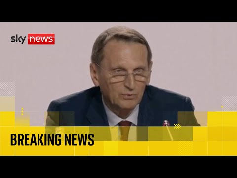Russia’s Foreign Intelligence Service director speaking at Moscow security forum