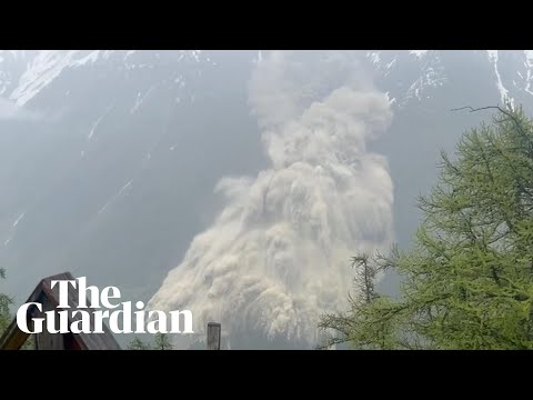 Glacier collapses burying evacuated Swiss village in mud and rocks