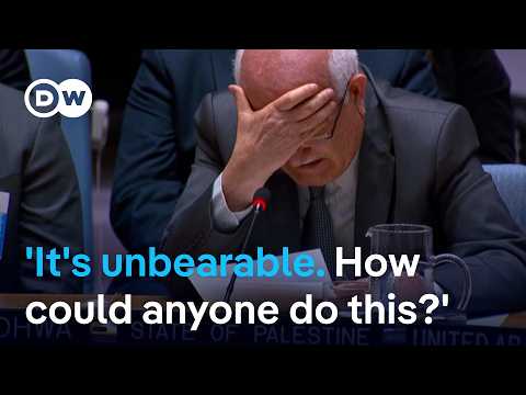 Palestinian ambassador breaks down in tears during UNSC address on Gaza | DW News