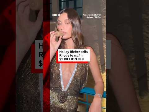 Hailey Bieber sells her Rhode make-up brand to e.l.f. in $1bn deal. #HaileyBieber #Rhode #BBCNews