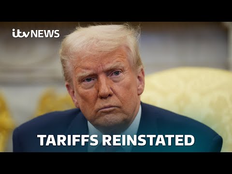 Trump’s tariffs reinstated for now after furious White House appeals ruling | ITV News