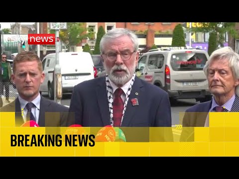 Former Sinn Fein leader Gerry Adams reacts after winning BBC defamation case