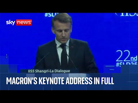 Macron delivers keynote address at Singapore security summit