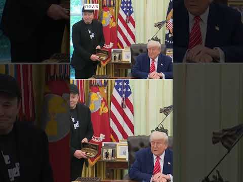 Elon Musk gifted golden key as he leaves DOGE role
