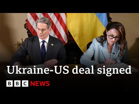 US and Ukraine sign long-awaiting natural resources deal | BBC News