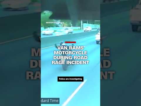 Van rams motorcycle during road rage incident