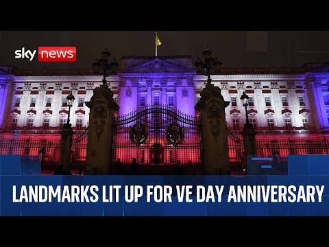 Landmarks across UK light up to mark 80th anniversary of VE Day