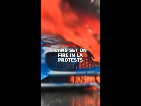 Self-driving cars set on fire during LA protests
