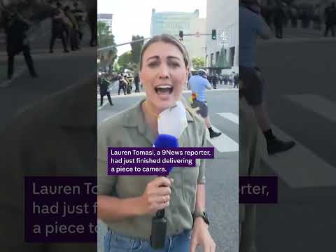 Journalist hit with rubber bullet while reporting live on LA protests