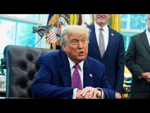 Donald Trump holds news conference in Oval Office