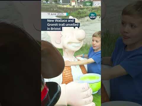 Statues of Wallace, Gromit and friends have been unveiled in Bristol #itvnews #wallaceandgromit