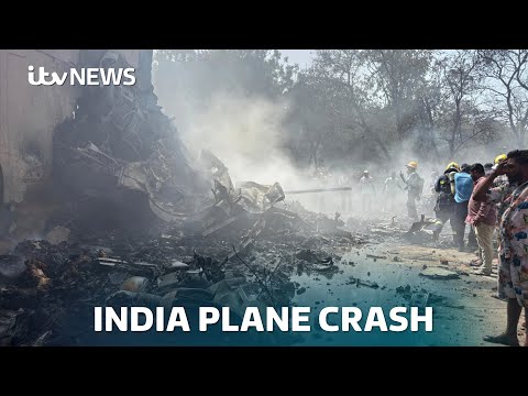 London-bound Air India flight crashes near Ahmedabad airport | ITV News