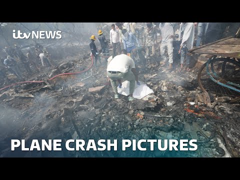 WATCH: The moments before and after devastating Air India plane crash | ITV News