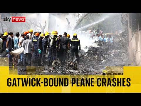 BREAKING: Devastation at scene of Gatwick-bound Air India plane crash