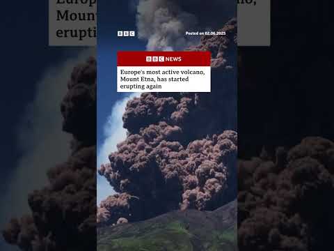 Mount Etna volcano in Sicily spews huge plumes of ash. #Volcano #Eruption #BBCNews