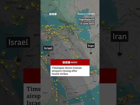 How Iran’s airspace closed after Israel attacks. #Israel #Iran #BBCNews