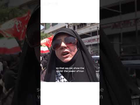 People in Tehran protest against Israel