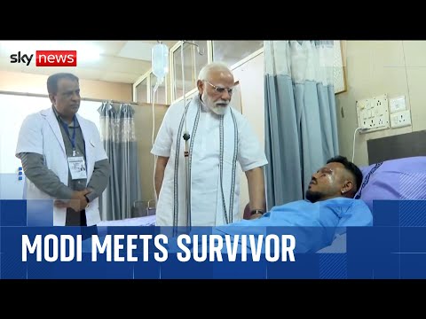 India’s PM meets lone survivor and visits plane crash site