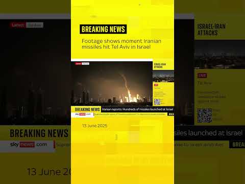 BREAKING: Footage shows the moment Iranian missiles struck Tel Aviv