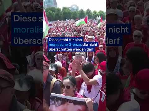 Thousands turn out for ‘Red Line Protest’ against Israel’s war in Gaza in The Hague | DW News