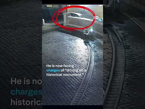 Elderly man gets stuck driving down Rome’s Spanish Steps  | DW News