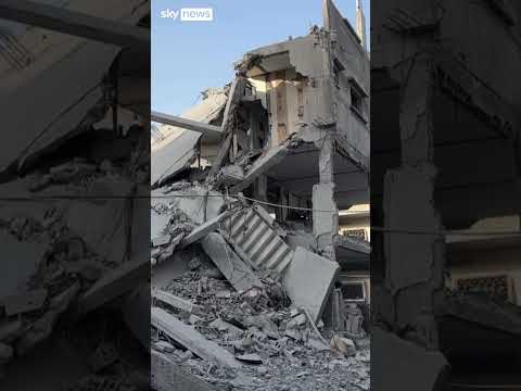 Moment Israeli army strikes residential building in Gaza
