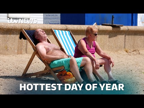 UK hits hottest day of the year so far with provisional high of 33.2C | ITV News