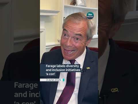 Nigel Farage says he doesn’t support diversity and inclusive schemes, branding them a ‘con’ #itvnews