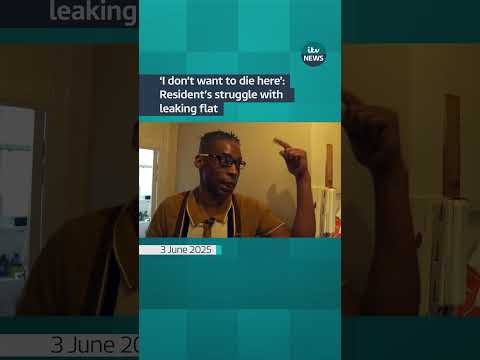 A south London resident says he’d ‘rather sleep outside’ than live in his leaking flat #itvnews
