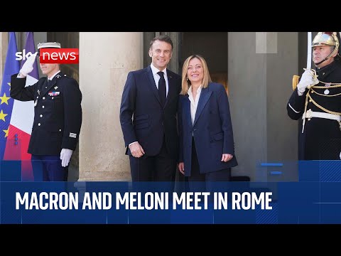 Italy’s Prime Minister Giorgia Meloni meets French President Emmanuel Macron in Rome