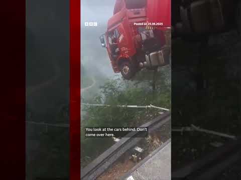 Lorry driver trapped in cabin after China bridge collapse. #China #BBCNews