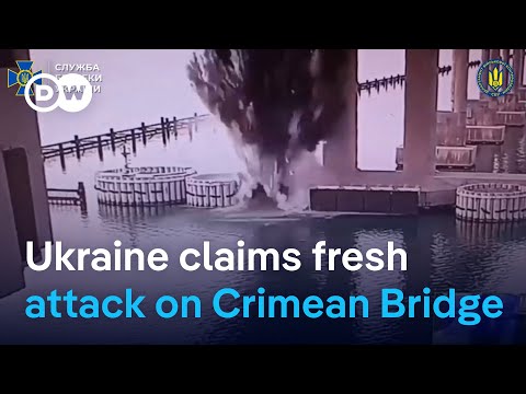 Ukraine says it hit Russia’s bridge to Crimea with underwater bombs | DW News